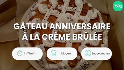 Gâteau anniversaire à la crème brûlée