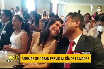 Trujillo: 38 parejas se dieron el sí en matrimonio civil comunitario previo al Día de la Madre