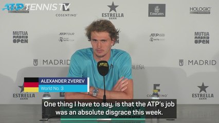 ATP are an 'absolute disgrace' - Zverev
