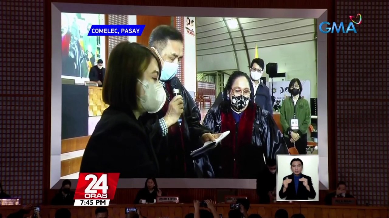 Comelec en banc, nagconvene bilang Board of Canvassers 24 Oras video Dailymotion