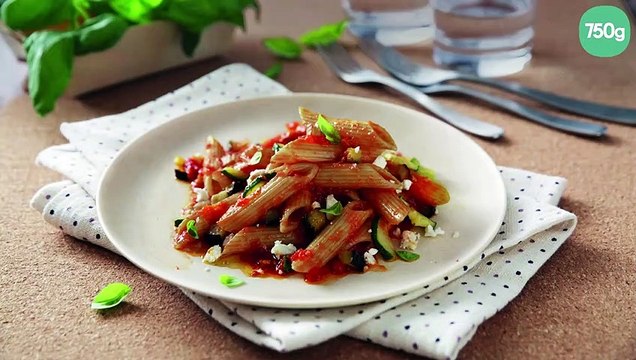 Penne Rigate Integrale blé complet sauce Basilico et aux légumes grillés