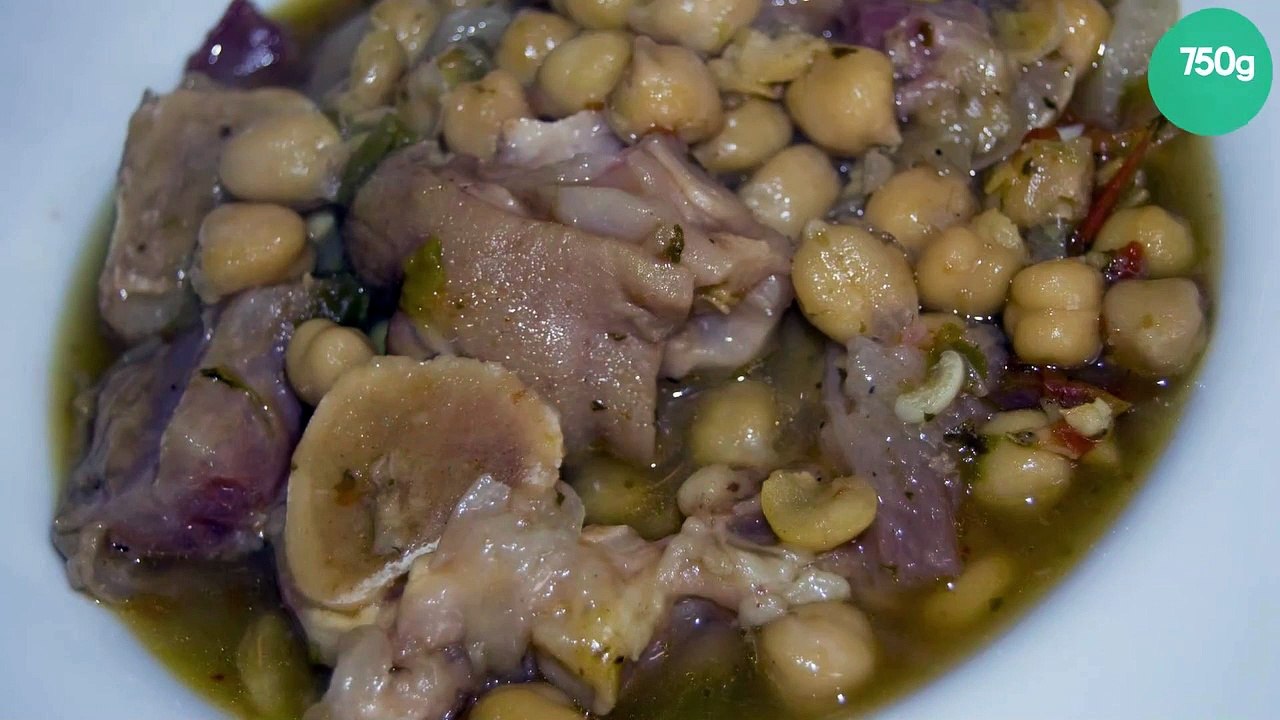 Pied de veau aux pois chiches.