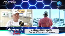 Así reaccionó Miguel Cedeño tras terminar su última quimio