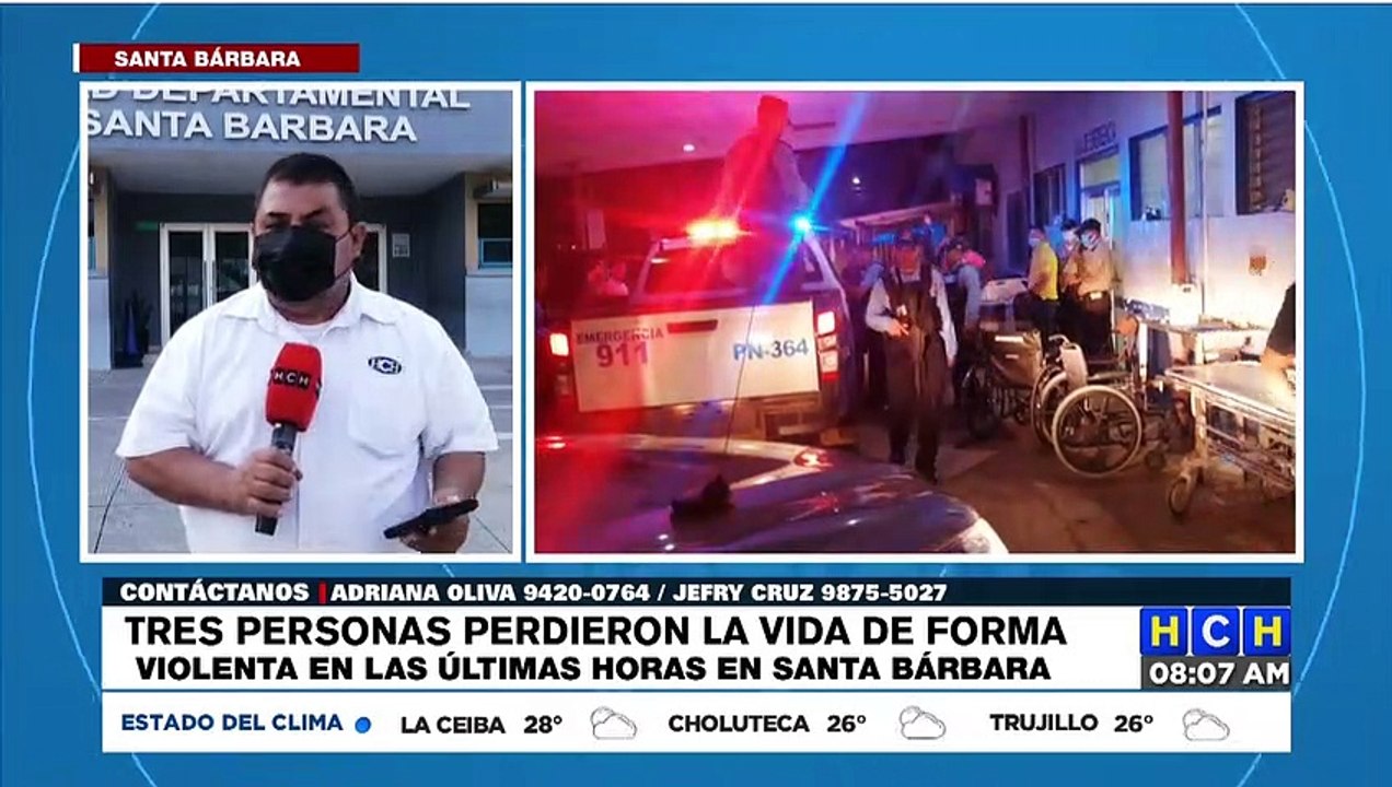Tres muertes violentas, registró el departamento de Santa Bárbara en las últimas horas