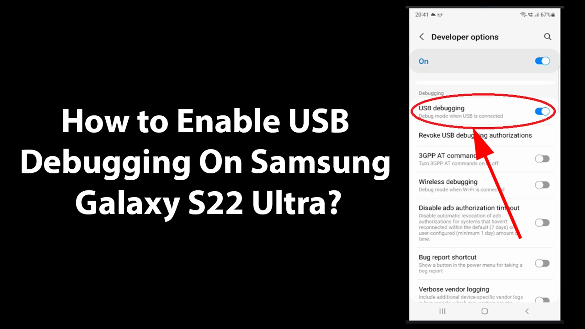 How to Enable USB Debugging On Samsung Galaxy S22 Ultra? - video Dailymotion