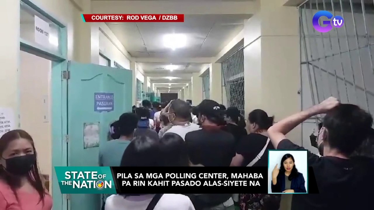 Pila sa mga polling center, mahaba pa rin kahit pasado alas-siyete na | SONA
