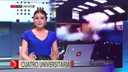Imágenes del momento en el que se lanza la granada de gas en el coliseo de la universidad Tomás Frías