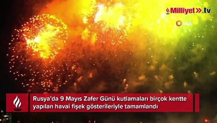 Rusya’daki Zafer Günü için havai fişekli kutlama