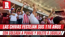 Chivas goleó a los Pumas y ahora se cita con Atlas en cuartos de final
