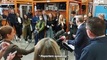 Opposition leader Anthony Albanese faces questions from press pack journalists | May 10, 2022 | Canberra Times