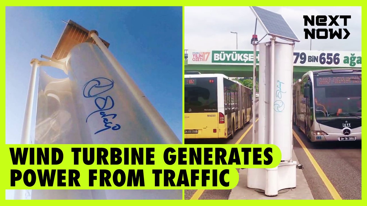 Wind turbine generates power from traffic | NEXT NOW
