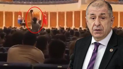 Ümit Özdağ, söyleşi için gittiği üniversitede "Faşizme karşı omuz omuza" sloganlarıyla protesto edildi