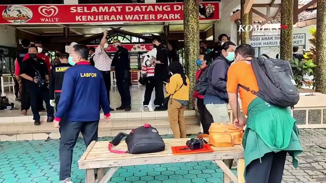 Tim Labfor Polda Jawa Timur Olah TKP Kenjeran Waterpark