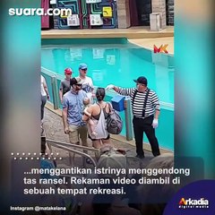 Badut Pantomim Minta Seorang Suami Gantikan Istrinya Gendong Tas, Publik: Suaminya Kena Mental