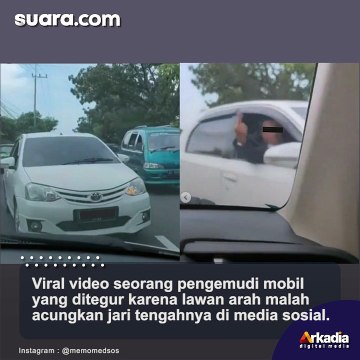 Pengemudi Mobil Ditegur karena Lawan Arah Malah Acungkan Jari Tengah, Publik Catat Plat Nomornya