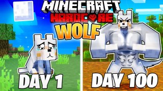 I Survived 100 DAYS as a WOLF in HARDCORE Minecraft!