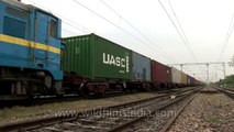 Cargo and container movement by Indian railways Mughalsarai WAG-7