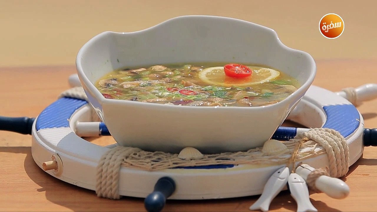 شوربة المشروم مع البصل الأخضر  | هشام السيد