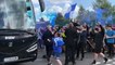 Frank Lampard fist pumps Everton fans as team coach leave Finch Farm for Watford