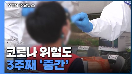 코로나 위험도 3주째 '중간'..."감소 폭 둔화는 연휴 영향" / YTN