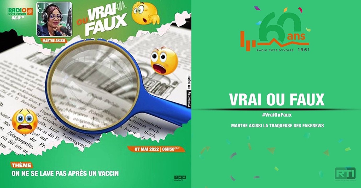 Vrai Ou Faux on ne doit pas se laver après un vaccin par Marthe Akissi