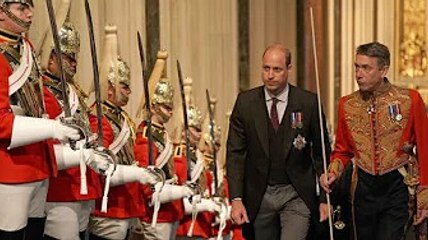 Prince William spotted with old pal at State Opening of Parliament