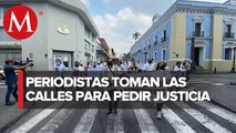 En Veracruz, reporteros marchan para exigir justicia para las periodistas Yessenia y Johana