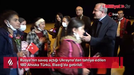 Ukrayna’dan tahliye eden Ahıska Türkleri Elazığ’a getirildi