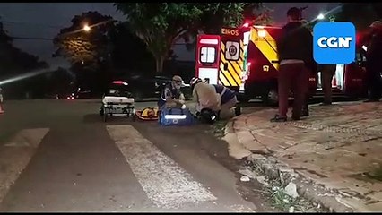 Colisão entre Ford Ka e Honda Biz na Rua Olindo Periolo deixa uma mulher de 20 anos ferida