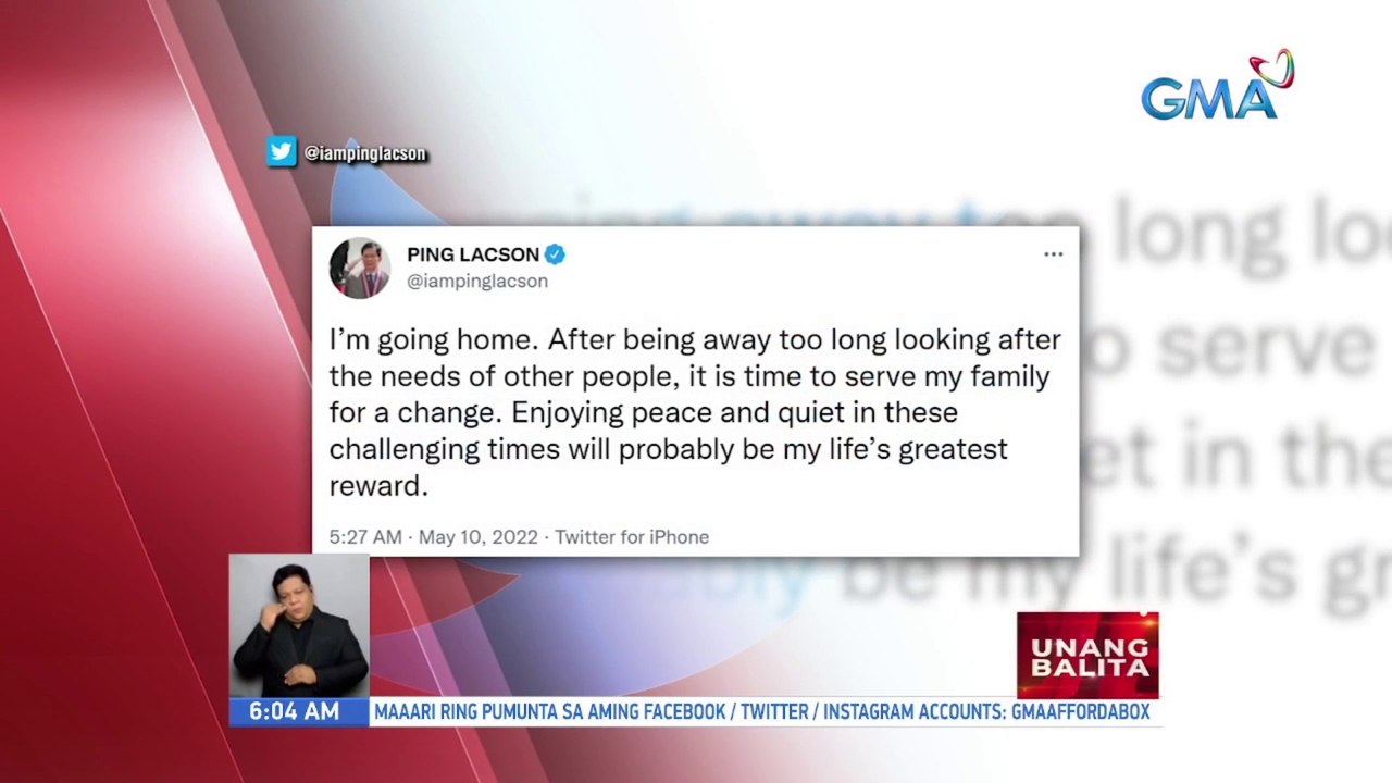 Sen. Lacson, uuwi na raw matapos ang mahabang panahong paglilingkod sa gobyerno | UB