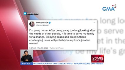 Sen. Lacson, uuwi na raw matapos ang mahabang panahong paglilingkod sa gobyerno | UB