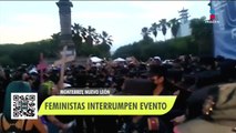 Feministas interrumpen evento en Monterrey, Nuevo León