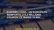 Euromillions : les Européens remportent 215,8 M€ mardi 10 mai