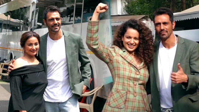 Kangana Ranaut, Arjun Rampal On The Sets Of The Kapil Sharma Show To Promote Dhaakad