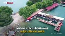 Seyhan Baraj Gölü'nün su seviyesi yükseldi, kafeler su altında kaldı