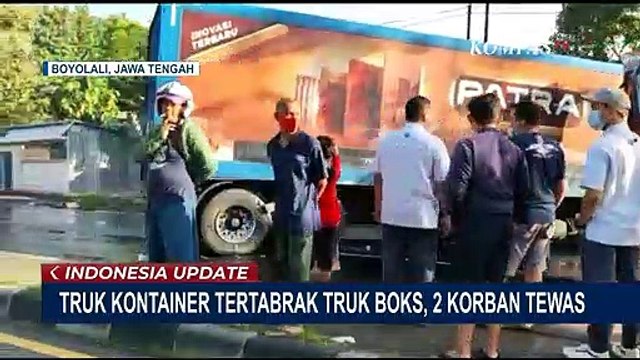 Kecelakaan Maut! Truk Kontainer Tertabrak Truk Boks, Dua Korban Tewas