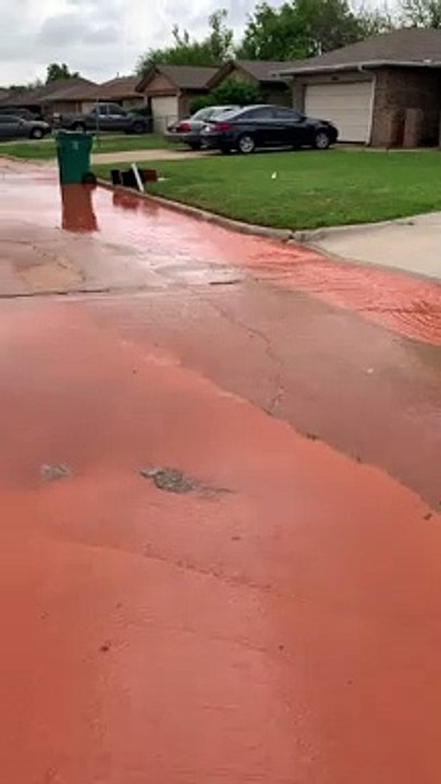 Busted Water Line Mixed with Red Clay
