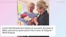 Luana Belmondo : Mamie gaga, elle célèbre son petit-fils Vahé (1 mois) en photo