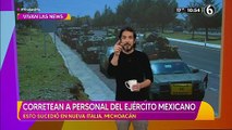 Ciudadanos armados corretean a personal del Ejército Mexicano en Michoacán