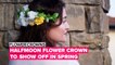 Flower crowns to show off in spring: Half-moon flower crown