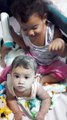 Older Sibling Covers Baby in Powder Instead of Sleeping