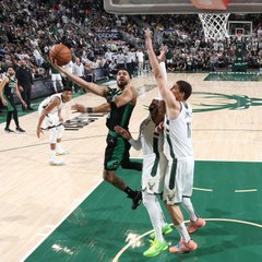 Jayson Tatum wild finishes at the rim this postseason