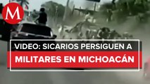 Comando armado persigue convoy militar en Michoacán
