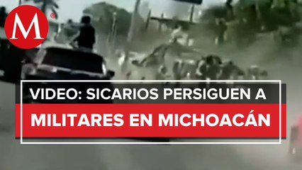 Comando armado persigue convoy militar en Michoacán