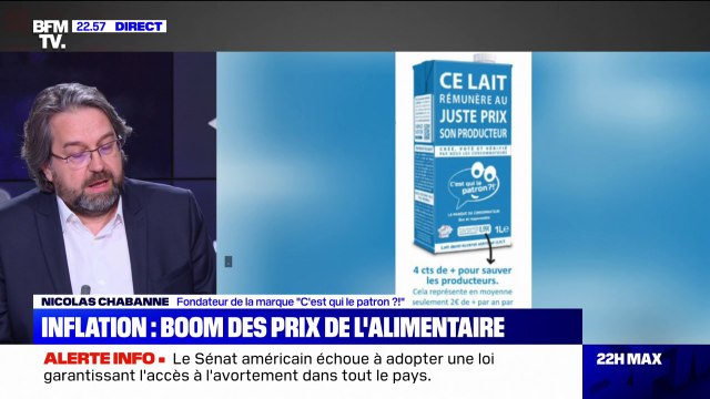 Le fondateur de la marque C'est qui le patron ?! explique pourquoi le prix de sa brique de lait va augmenter