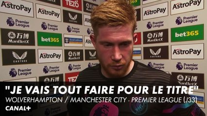 La réaction de Kevin De Bruyne après son quadruplé face à Wolverhampton - Premier League (J33)