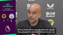 We won't be putting pressure on Haaland to score - Guardiola