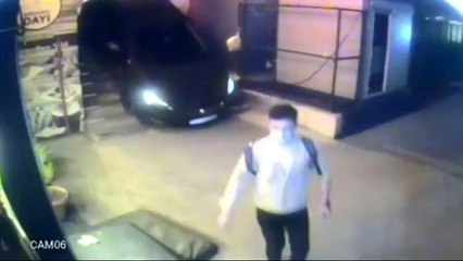 Küçükçekmece’de inanılmaz görüntü: Otomobille merdivenden indi