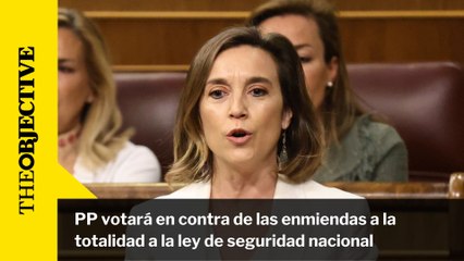 PP votará en contra de las enmiendas a la totalidad a la ley de seguridad nacional