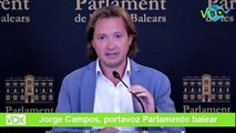 El líder de Vox en Baleares, Jorge Campos, pide la comparecencia de Juan Pedro Yllanes en el Parlament